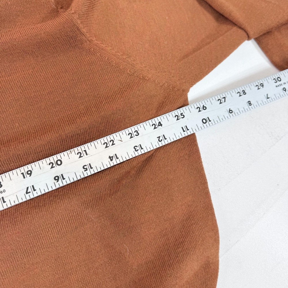 Jos A Bank‎ Sweater Mens XL Brown 100% Merino Wool V Neck Lightweight Pullover - Picture 3 of 7